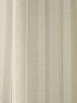 Laura Ashley Awning Stripe Voile Slot Top Sheer Panel Curtain