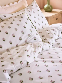 Laura Ashley Beauchamp Floral 100% Cotton Duvet Cover and Pillowcase Set