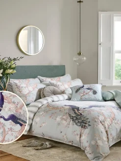 Laura Ashley Belvedere 100% katoensatijn 220 -draads dekbedovertrekset met kussenslopen
