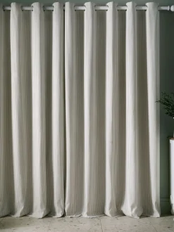 Laura Ashley Cornish Chenille Stripe Eyelet Curtains