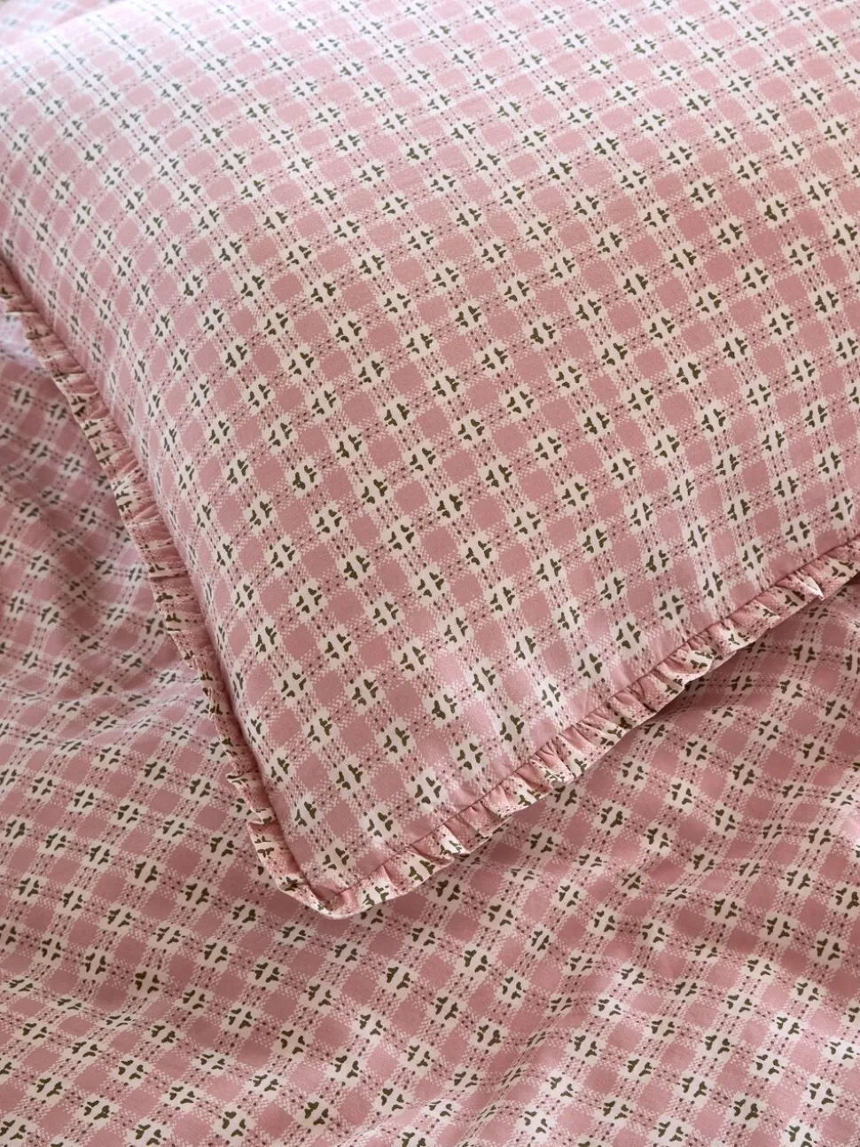 Laura Ashley Cresswell Gingham 100% Cotton Duvet Cover and Pillowcase Set
