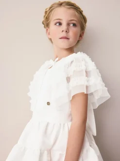 Laura Ashley Frill Bridesmaid Mesh Cape Cardigan