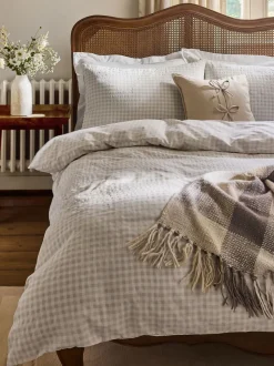 Laura Ashley Gingham Seersucker Duvet Cover and Pillowcase Set