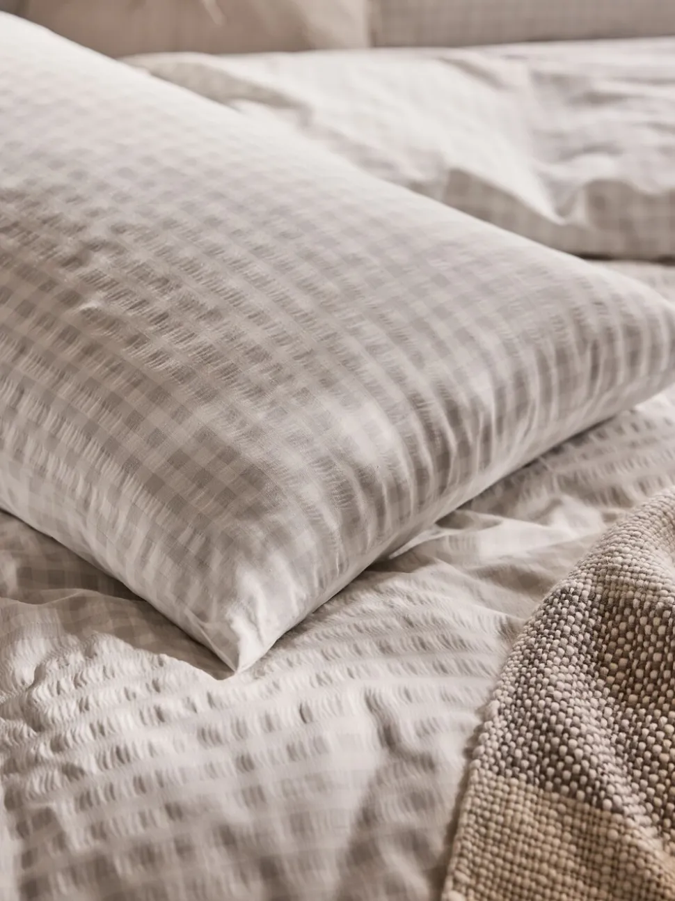 Laura Ashley Gingham Seersucker Duvet Cover and Pillowcase Set