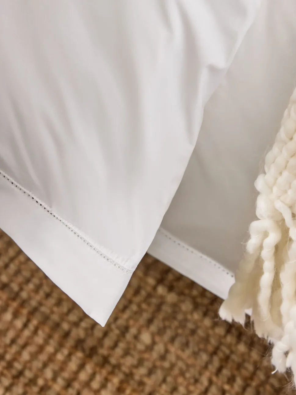 Laura Ashley Hemstitch 200 Thread Count Duvet Cover and Pillowcase Set