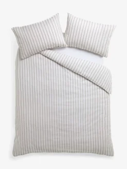 Laura Ashley Henley Stripe 100% Cotton Duvet Cover and Pillowcase Set