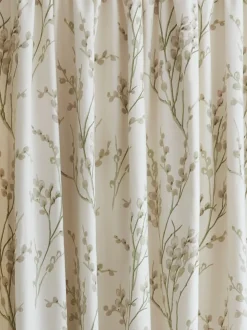 Laura Ashley Pussy Willow gevoerde gordijnen met potloodplooi