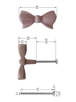 Laura Ashley Set of 2 Aluminum Bow Drawer Knobs