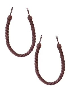 Laura Ashley Set of 2 Chenille Grafton Rope Curtain Tiebacks