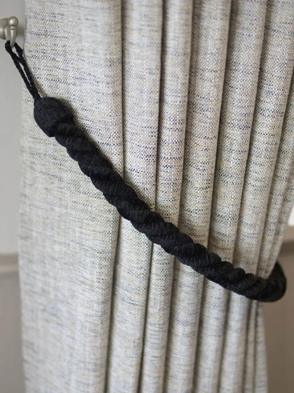 Laura Ashley Set of 2 Chenille Grafton Rope Curtain Tiebacks