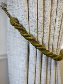 Laura Ashley Set of 2 Chenille Grafton Rope Curtain Tiebacks