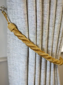 Laura Ashley Set of 2 Chenille Grafton Rope Curtain Tiebacks
