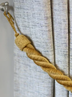 Laura Ashley Set of 2 Chenille Grafton Rope Curtain Tiebacks