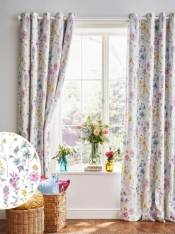 Laura Ashley Wild Meadow Eyelet Lined Curtains