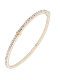 Lauren Ralph Lauren - Goudkleurige smalle pavé armband met scharnier