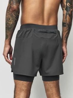 Leisteen grijs - Active 2-in-1 shorts