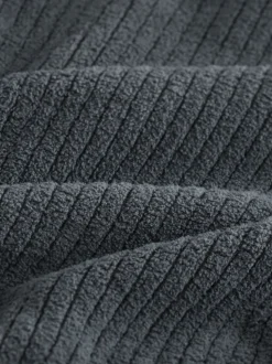 Leisteen grijs - Borg Fleece Ribbed Texture Hoodie