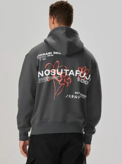 Leisteen grijs - Hoodie met grafische print