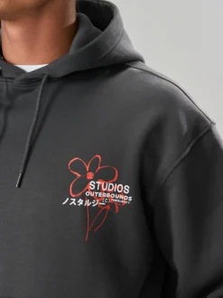 Leisteen grijs - Hoodie met grafische print
