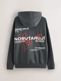 Leisteen grijs - Hoodie met grafische print