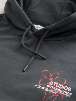 Leisteen grijs - Hoodie met grafische print