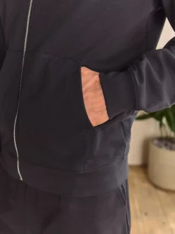 Leisteen grijs - Lichte hoodie met rits