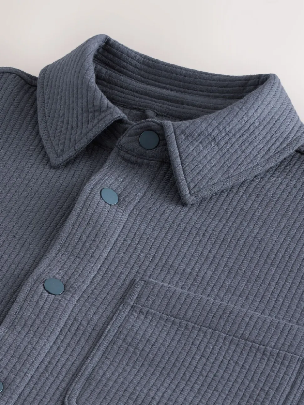 Leisteen grijs - Linear Texture Popper Shacket