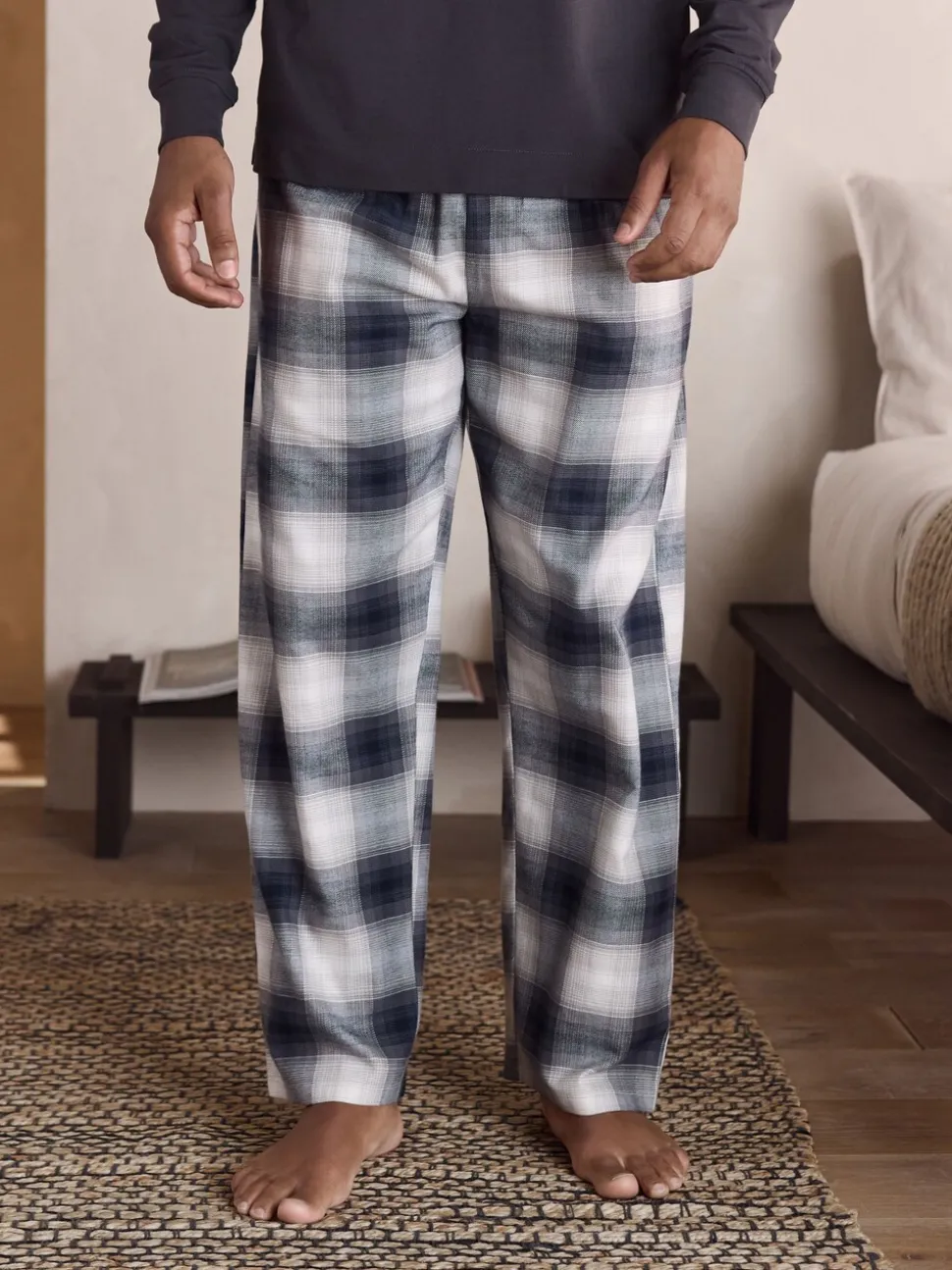 Leisteen grijs - Long Sleeve Embroidered Quarter Zip Pyjamas Set