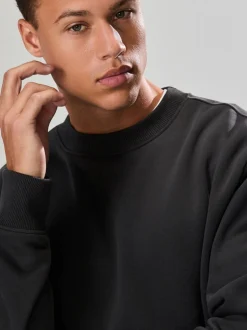 Leisteen grijs - Normale Pasvorm - Heavyweight Cotton Rich Crew Neck Sweatshirt