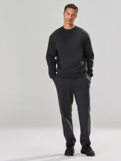 Leisteen grijs - Normale Pasvorm - Heavyweight Cotton Rich Crew Neck Sweatshirt