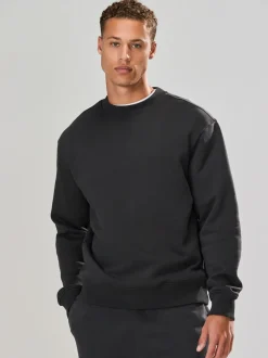 Leisteen grijs - Normale Pasvorm - Heavyweight Cotton Rich Crew Neck Sweatshirt