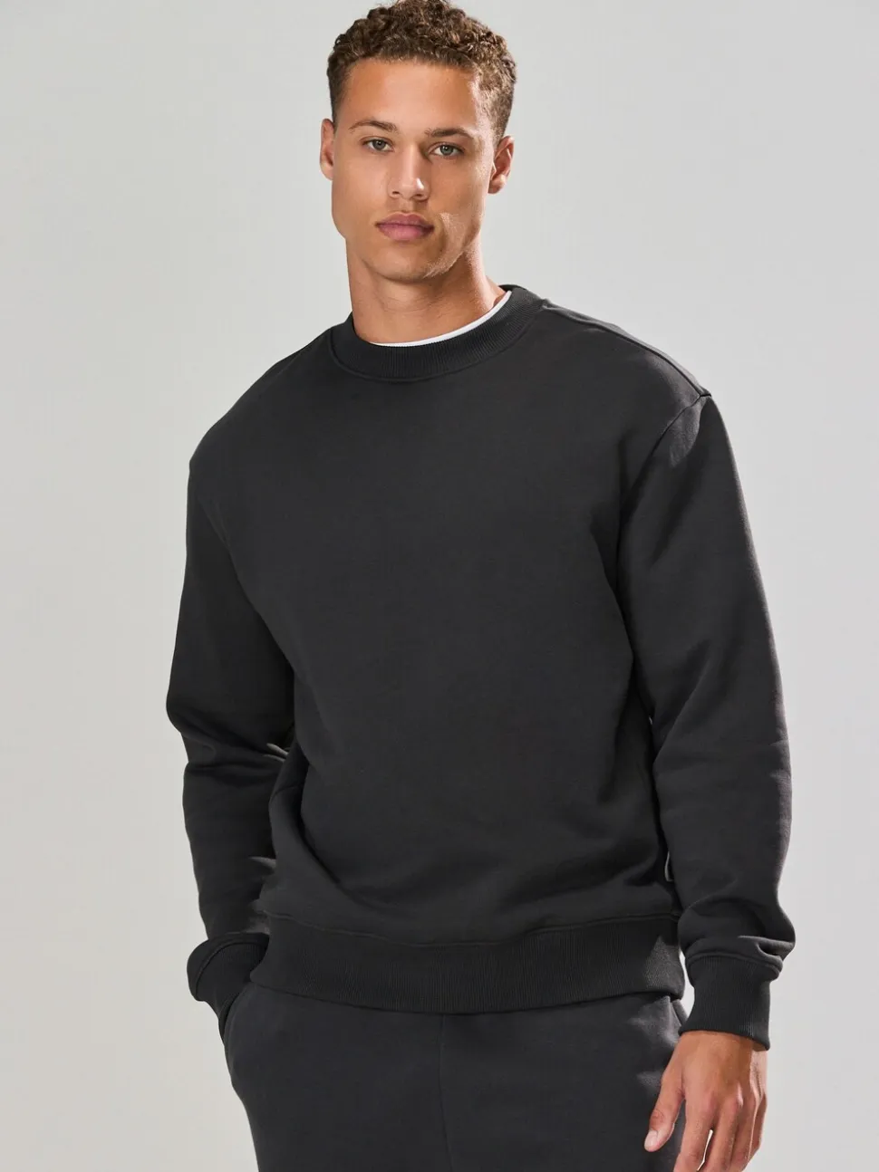 Leisteen grijs - Normale Pasvorm - Heavyweight Cotton Rich Crew Neck Sweatshirt