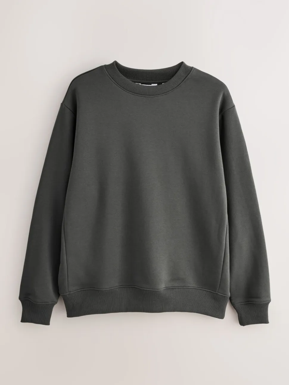 Leisteen grijs - Normale Pasvorm - Heavyweight Cotton Rich Crew Neck Sweatshirt