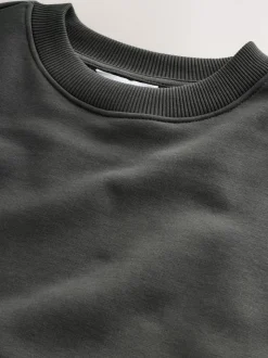 Leisteen grijs - Normale Pasvorm - Heavyweight Cotton Rich Crew Neck Sweatshirt