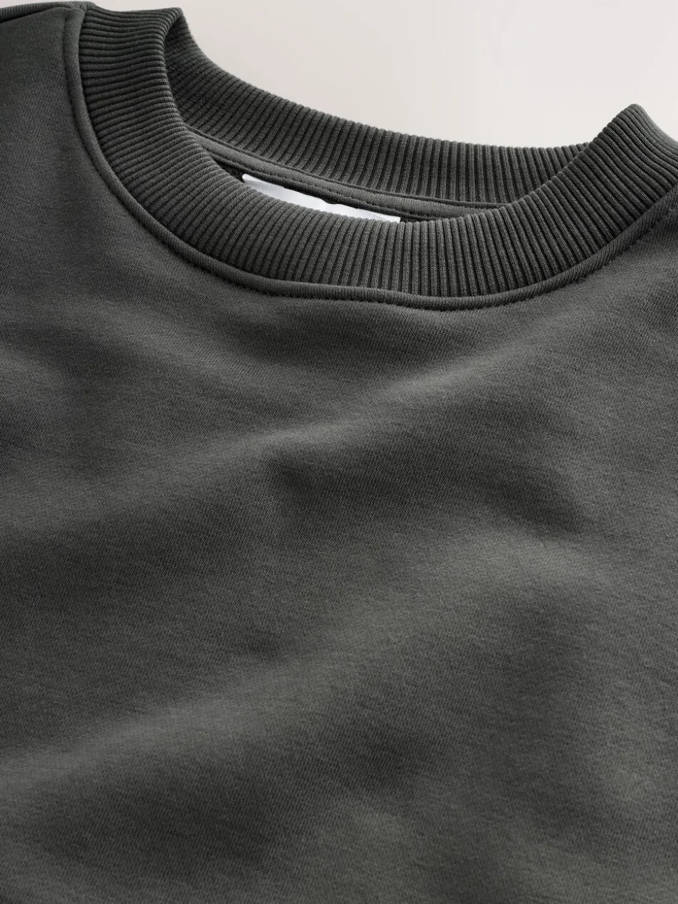 Leisteen grijs - Normale Pasvorm - Heavyweight Cotton Rich Crew Neck Sweatshirt