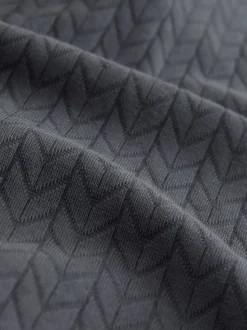 Leisteen grijs - Slim Fit - Net jacquard poloshirt