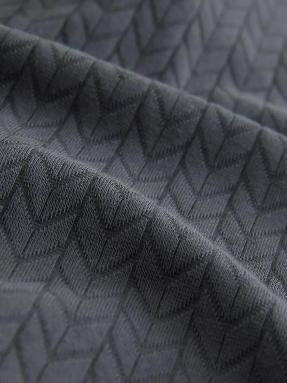 Leisteen grijs - Slim Fit - Net jacquard poloshirt