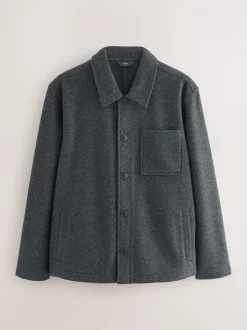Leisteen grijs - Wol-look fleece overshirt