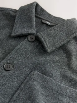 Leisteen grijs - Wol-look fleece overshirt