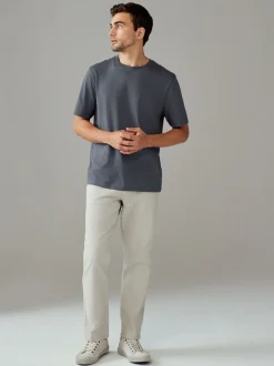 Leisteengrijs - Normale Pasvorm - Essentieel katoenen T-shirt met ronde hals