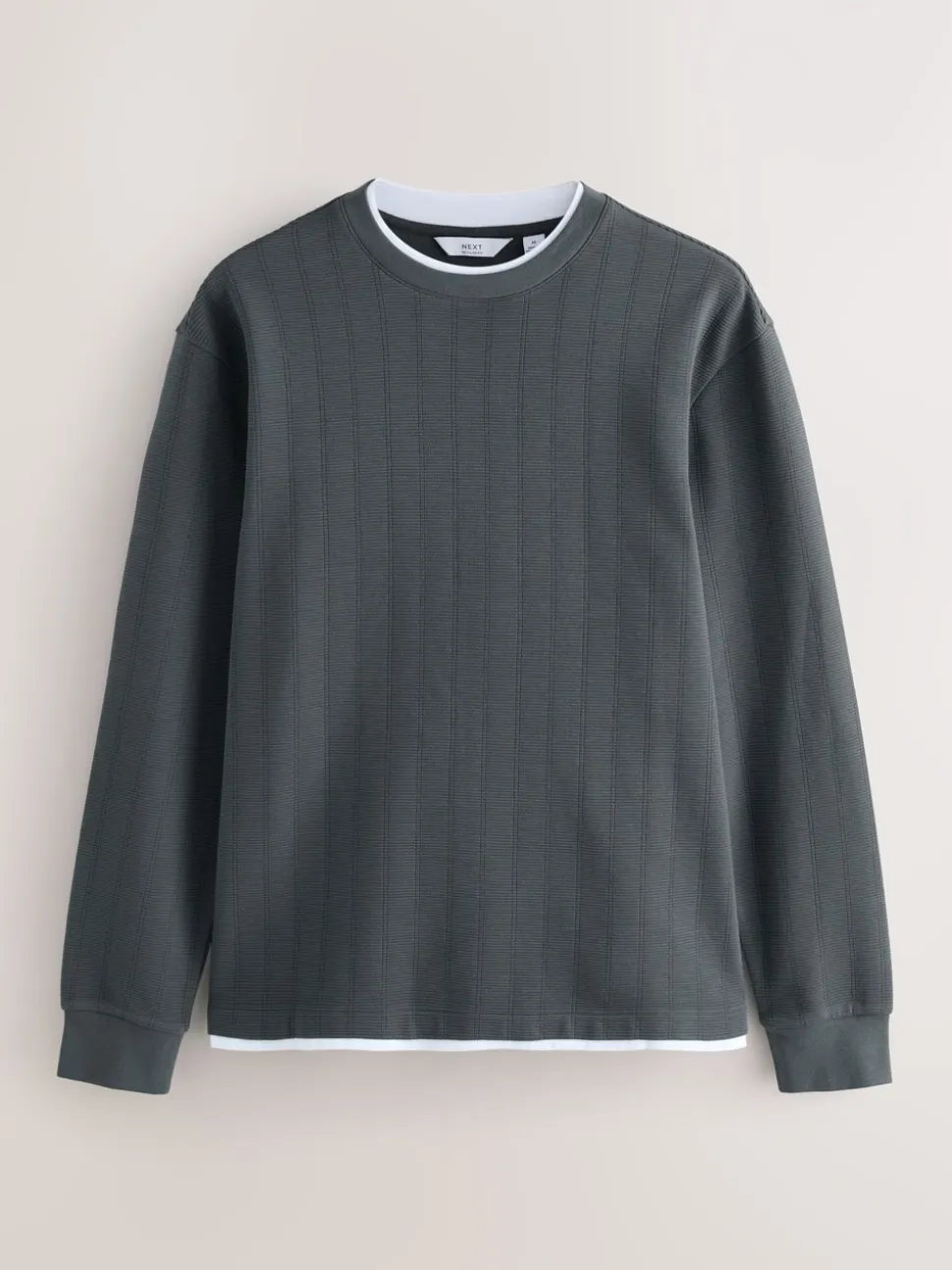 Leisteengrijs - T-shirt met lange mouwen en ronde hals
