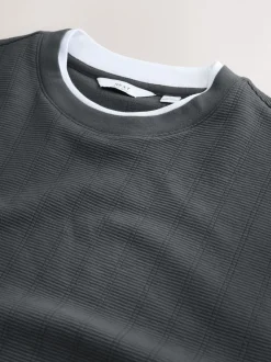 Leisteengrijs - T-shirt met lange mouwen en ronde hals