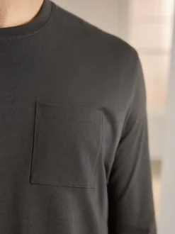 Leisteengrijs/marineblauw - Jersey pyjamaset met lange mouwen