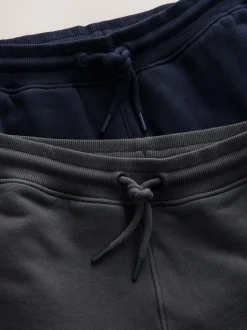Leisteengrijs/marineblauw - Slim Fit Utility Brushback Heavyweight 2 Pack Cargo Joggers