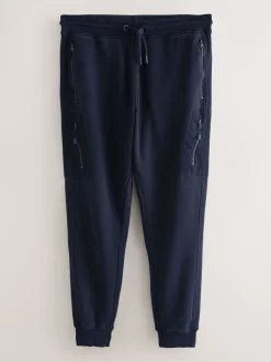 Leisteengrijs/marineblauw - Slim Fit Utility Brushback Heavyweight 2 Pack Cargo Joggers