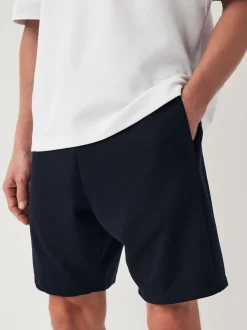 Leisteenkleurig/marineblauw - 2 jersey shorts met ritszakje