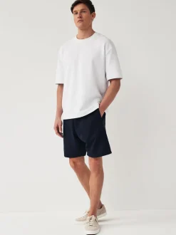 Leisteenkleurig/marineblauw - 2 jersey shorts met ritszakje
