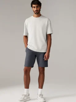 Leisteenkleurig/marineblauw - 2 jersey shorts met ritszakje