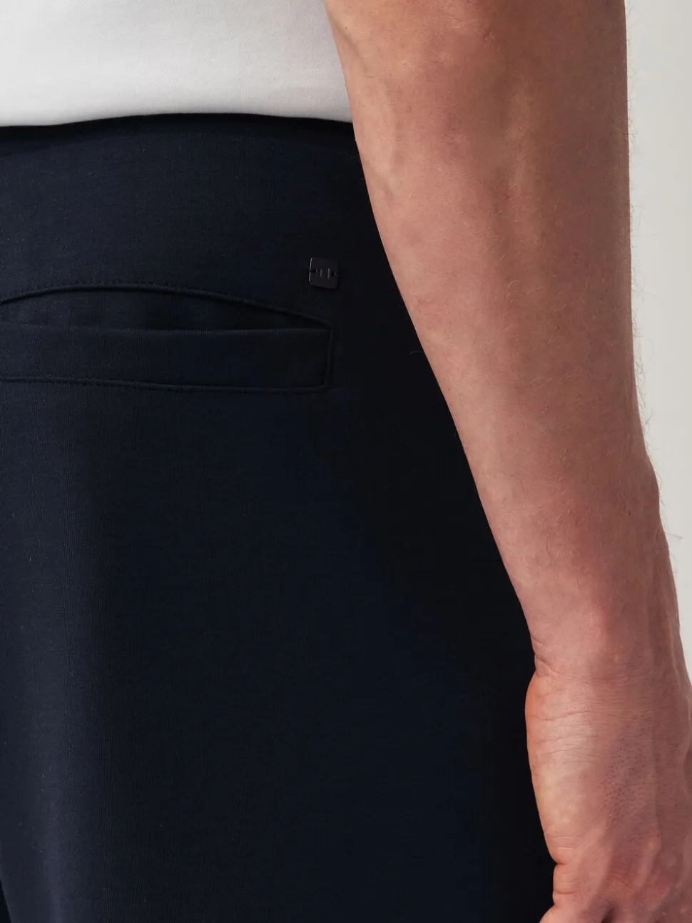 Leisteenkleurig/marineblauw - 2 jersey shorts met ritszakje