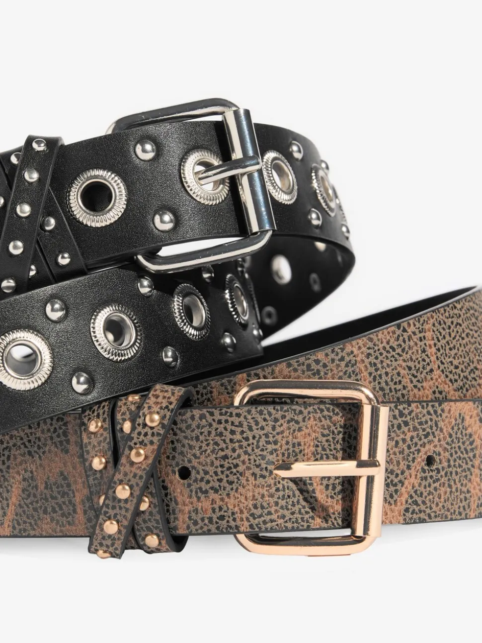 Leopard Print and Studded - Lipsy Belts 2 Pack